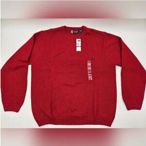 NWT Chaps Old Stock RED Pullover 100% Cotton Sweater Mens Sz XXL
